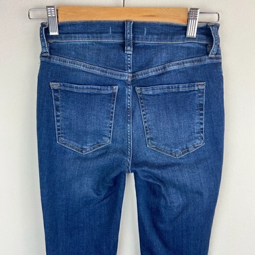 Free People Distressed Frayed Hem Skinny Jeans